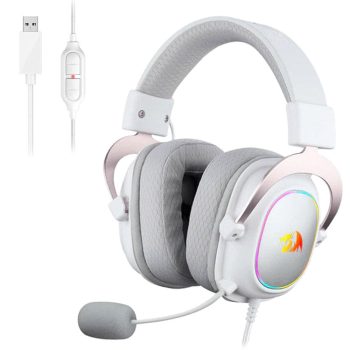 Redragon H510 Zeus-X RGB White Wired Gaming Headset - 7.1 Surround Sound - 53MM Audio Drivers in Memory Foam Ear Pads w/Durable Fabric Cover- Multi Platforms Headphone - USB Powered for PC/PS4/NS